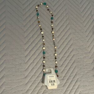 26’ blue, brown, cream colored GOODYs necklace